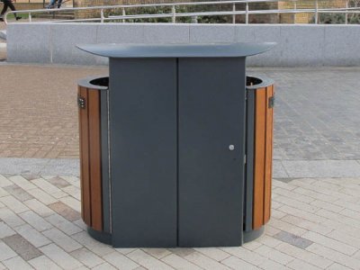 ARC 5DT - PPC双Arca垃圾箱盖和iroko木板条
